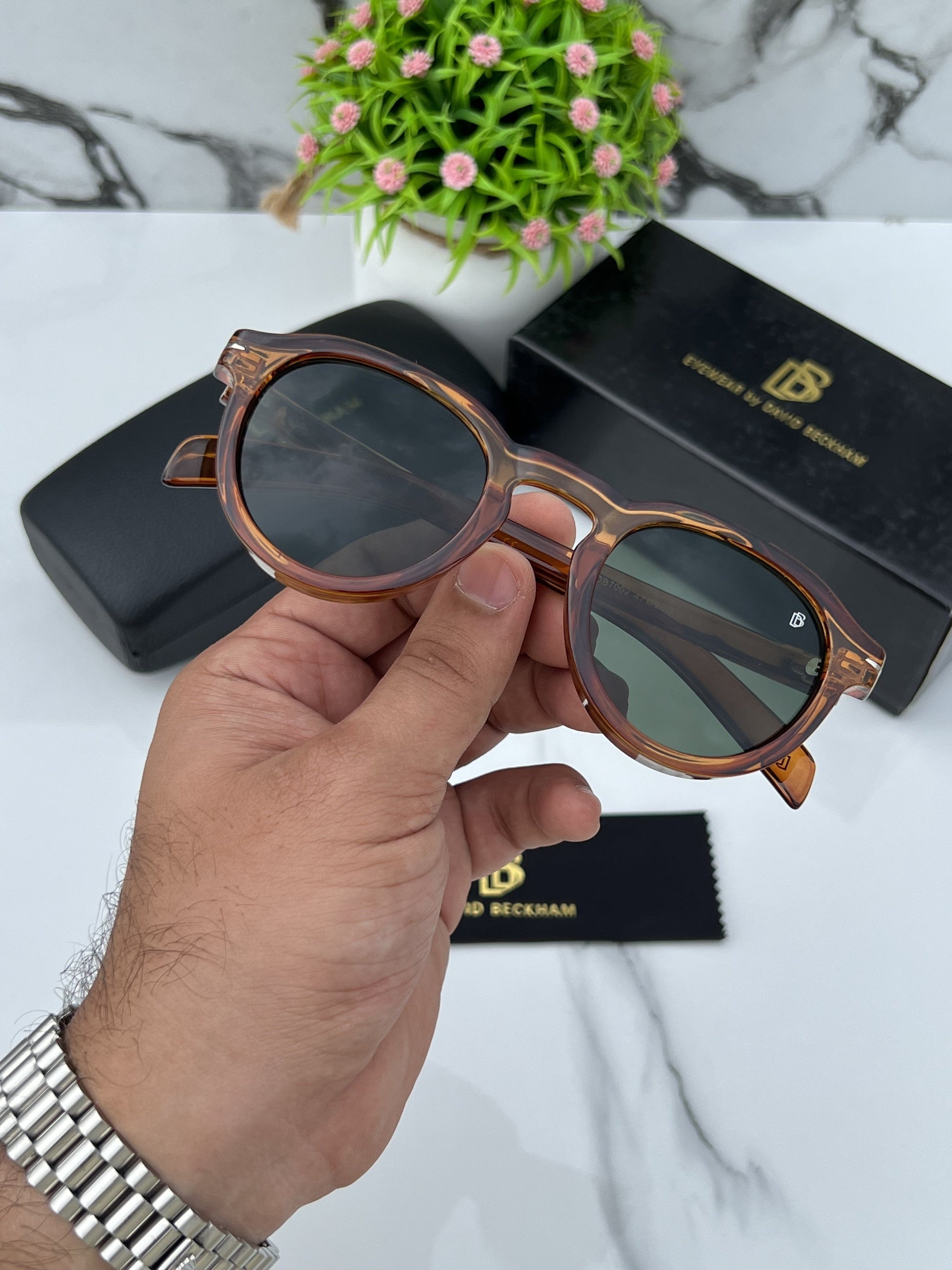 Daviid Beckhamm Round brown green (Premium Quality