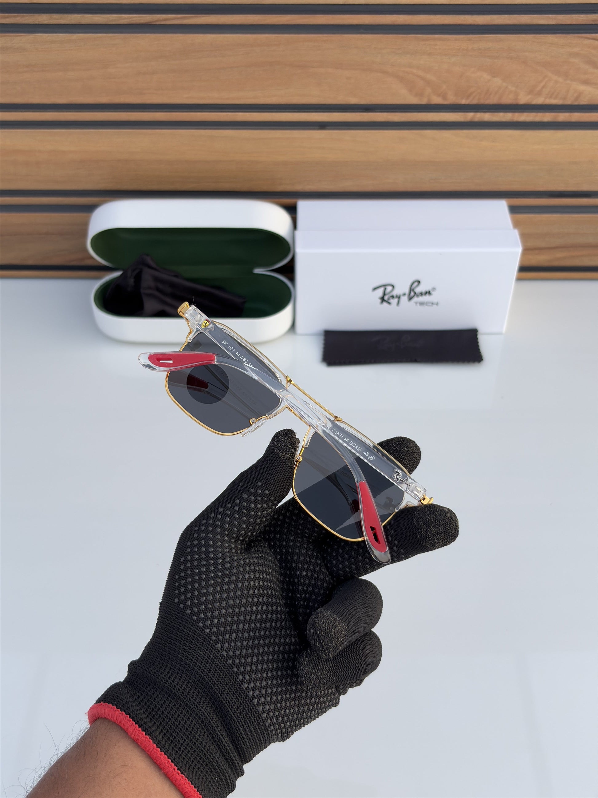 Raybann 04 golden transparent black