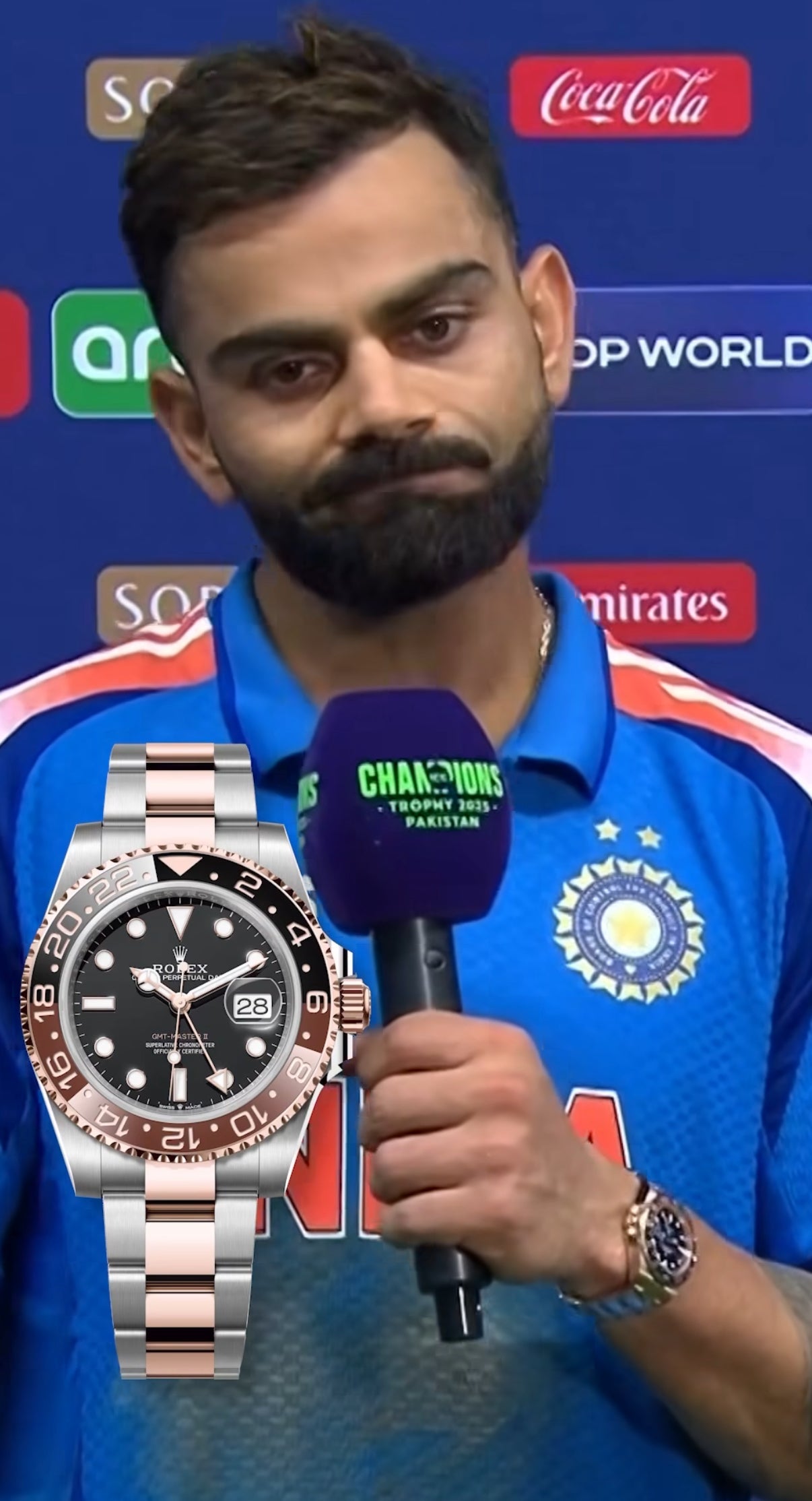 Rolexx GMT-Master-II Oyster, Virat Kholi, Everose gold