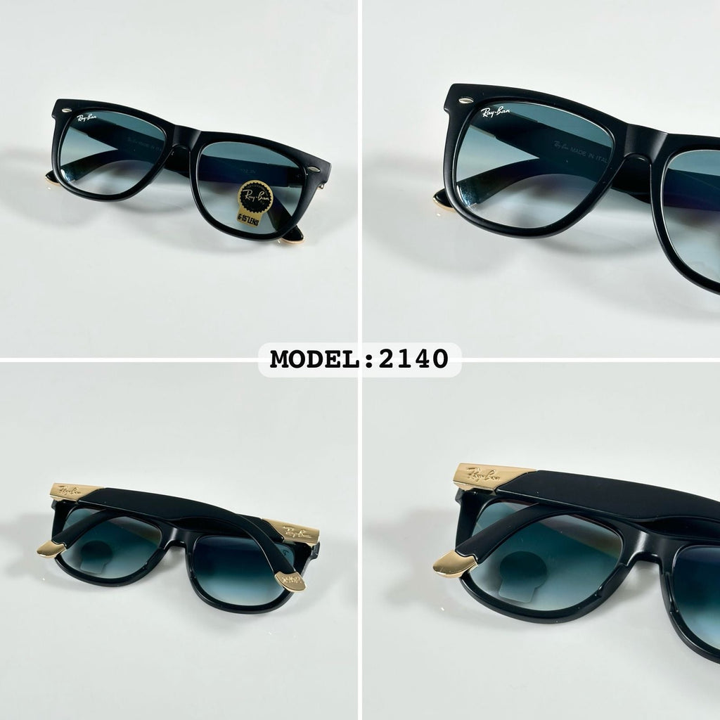RAYBANN 2140 GOLD BLACK BLUE DC GLASS