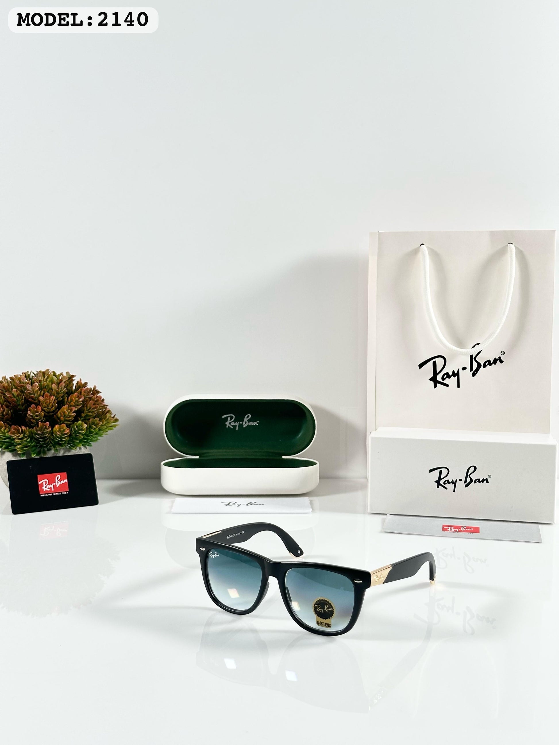 RAYBANN 2140 GOLD BLACK BLUE DC GLASS