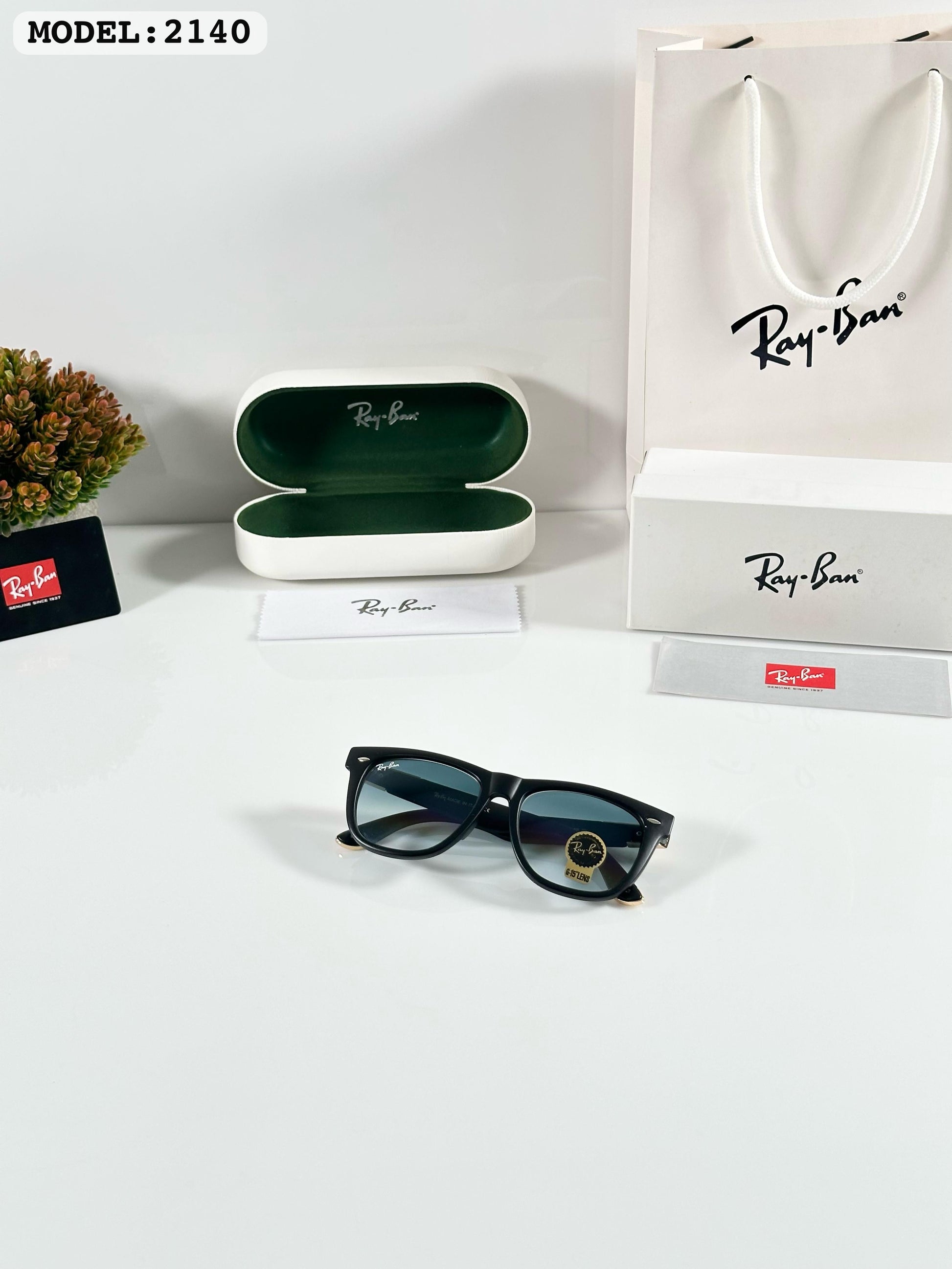 RAYBANN 2140 GOLD BLACK BLUE DC GLASS
