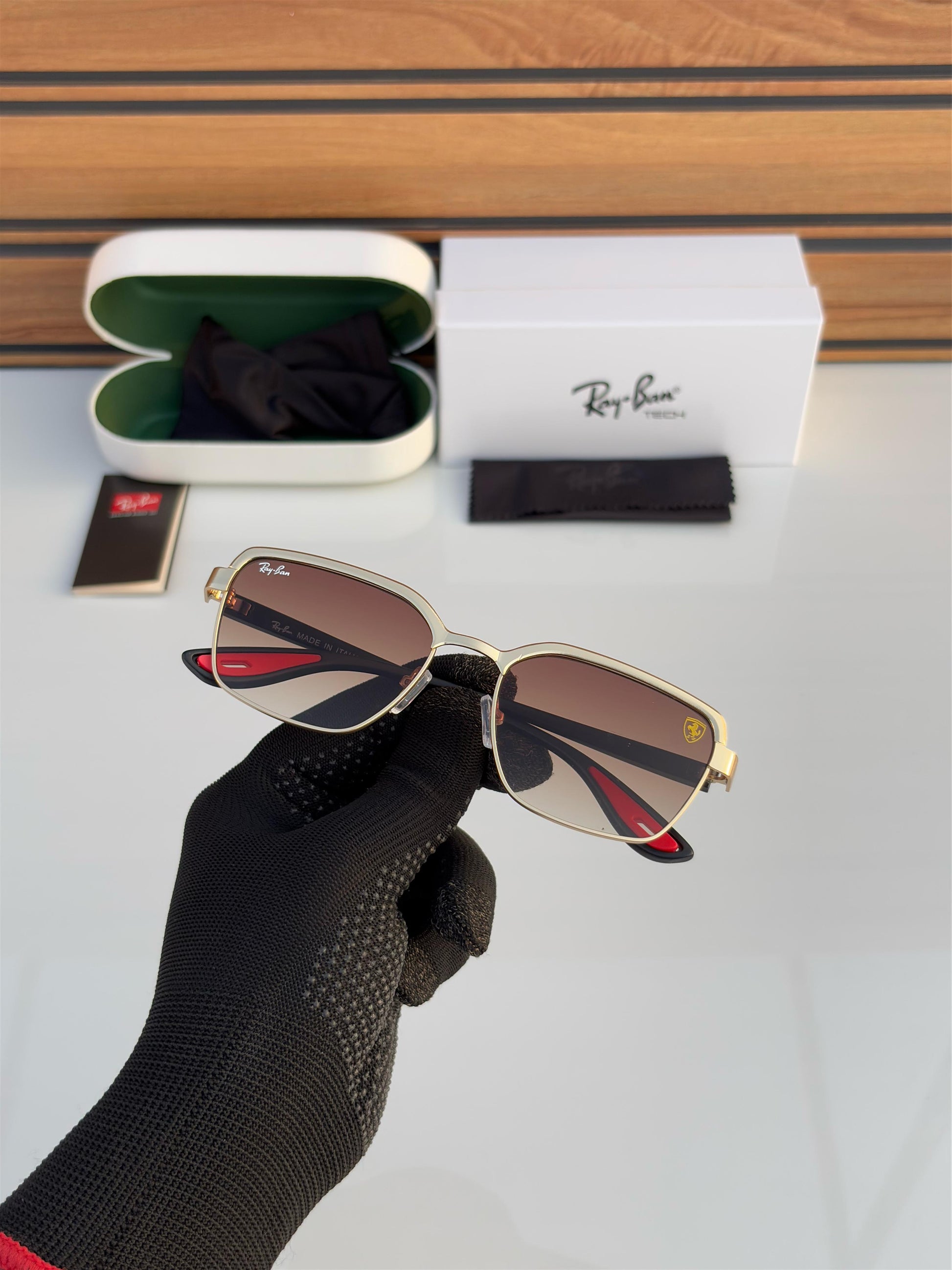 RAYBANN 07 GOLDEN BROWN SHADES