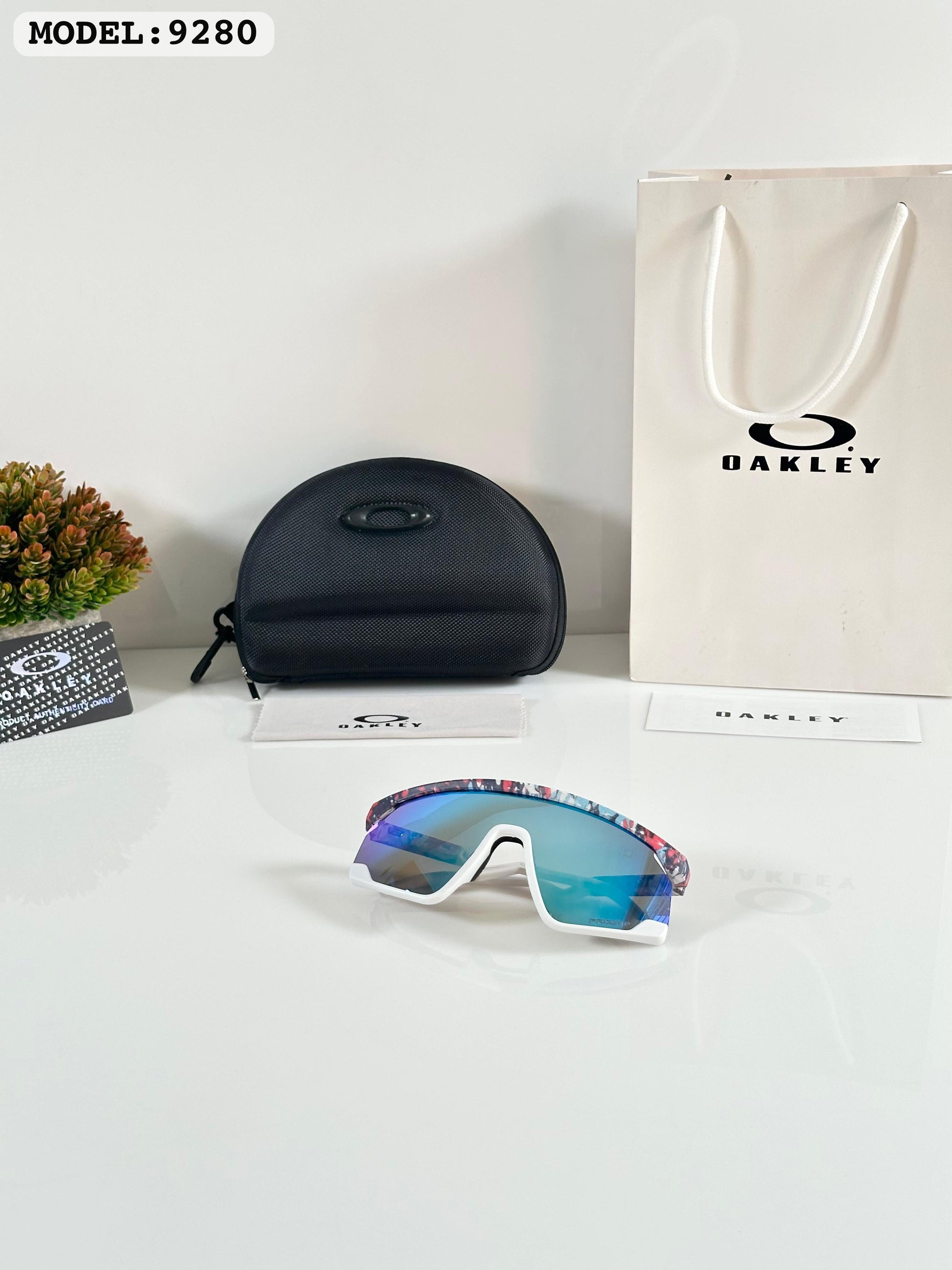 OAKLEYY 9280 WHITE AQUA