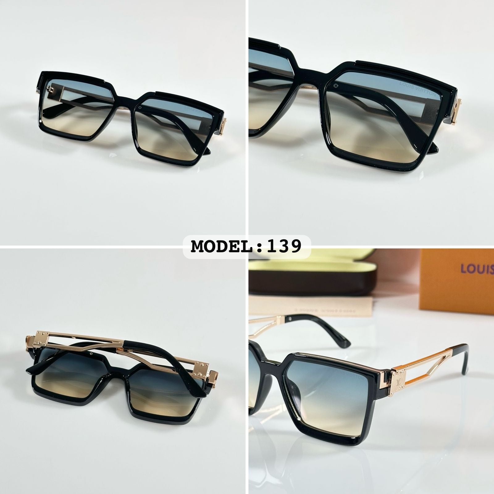 LOUISS VUITTONN 139 GOLD BLACK GREEN DC