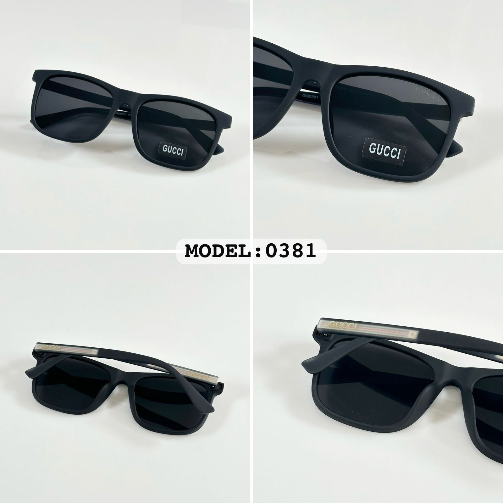 GUCCII 0381 MATE BLACK6617 PRINTED BLACK WHITE (Copy)