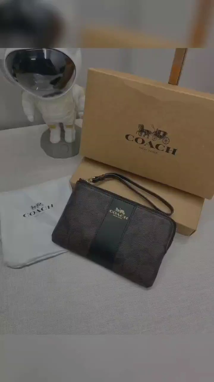 Coachh Corner Zip Wrislet 103 Brown Premium