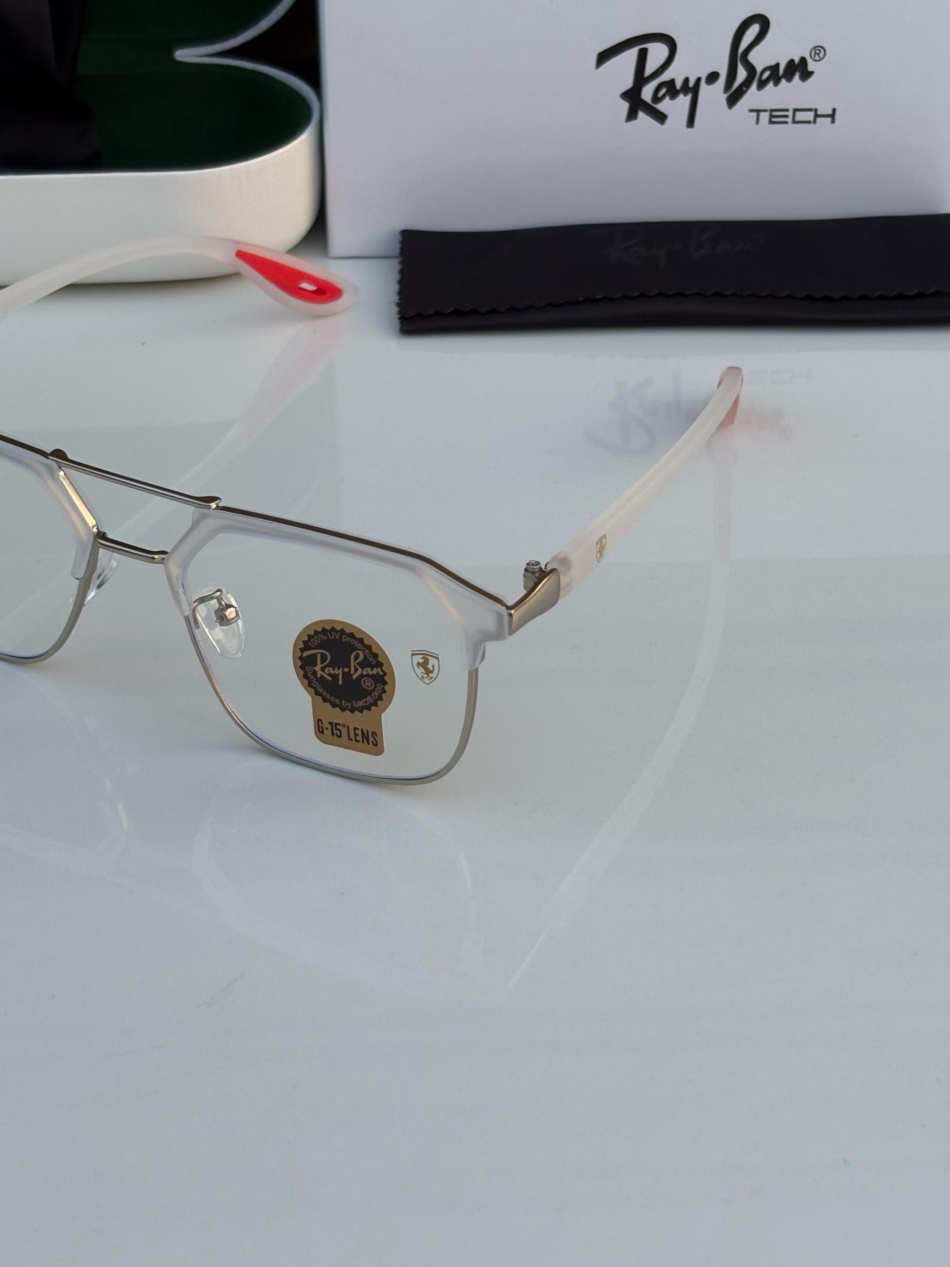 Raybann 04 Silver/Transparent Red tip