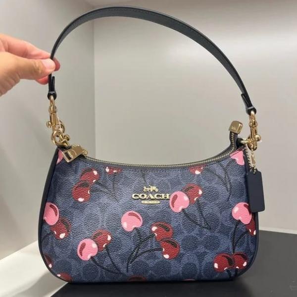 Coach Teri Signature Blue Cherry Print