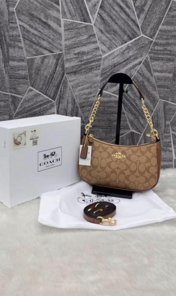 Coach Teri Apricot Brown Premium Shoulder Bag