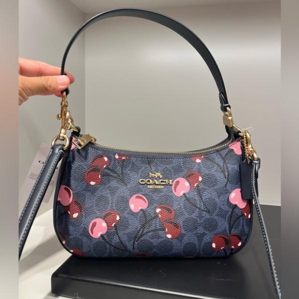 Coach Teri Signature Blue Cherry Print