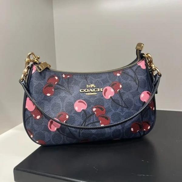 Coach Teri Signature Blue Cherry Print