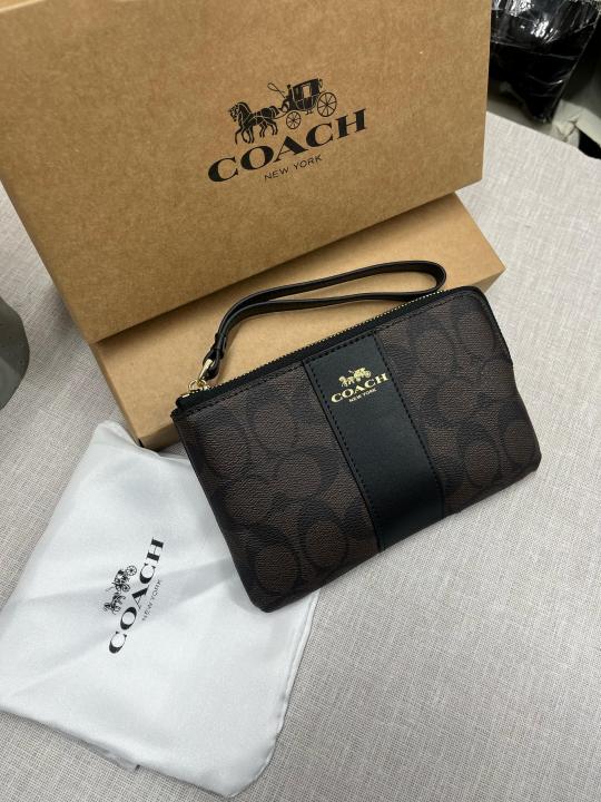 Coachh Corner Zip Wrislet 103 Brown Premium